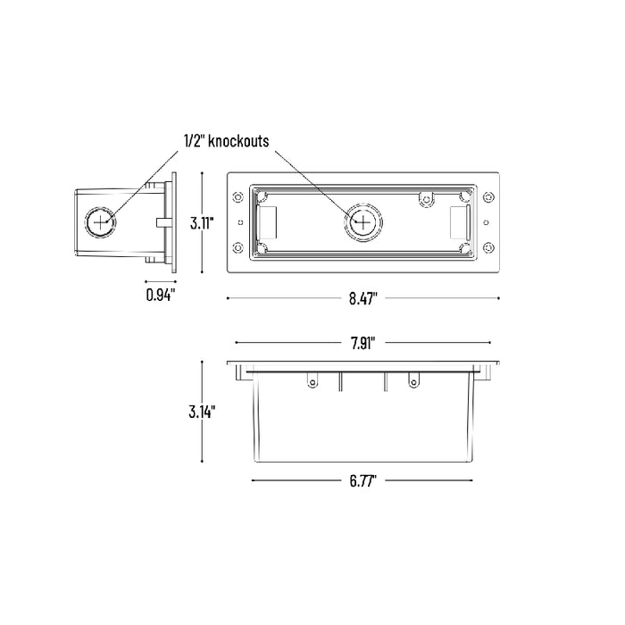 Nora NRA-6301 24-1/2" Adjustable Hanger Bar and Bracket for LED Brick Step Light