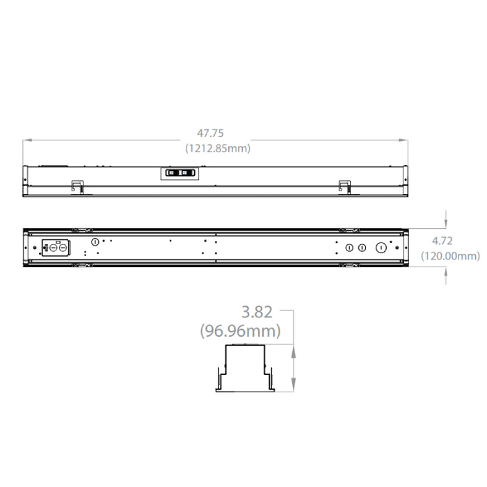 Columbia NRL4-LSCS Transition 4-ft LED Narrow Recessed Linear Light, CCT & Lumen Switchable, 120-277V