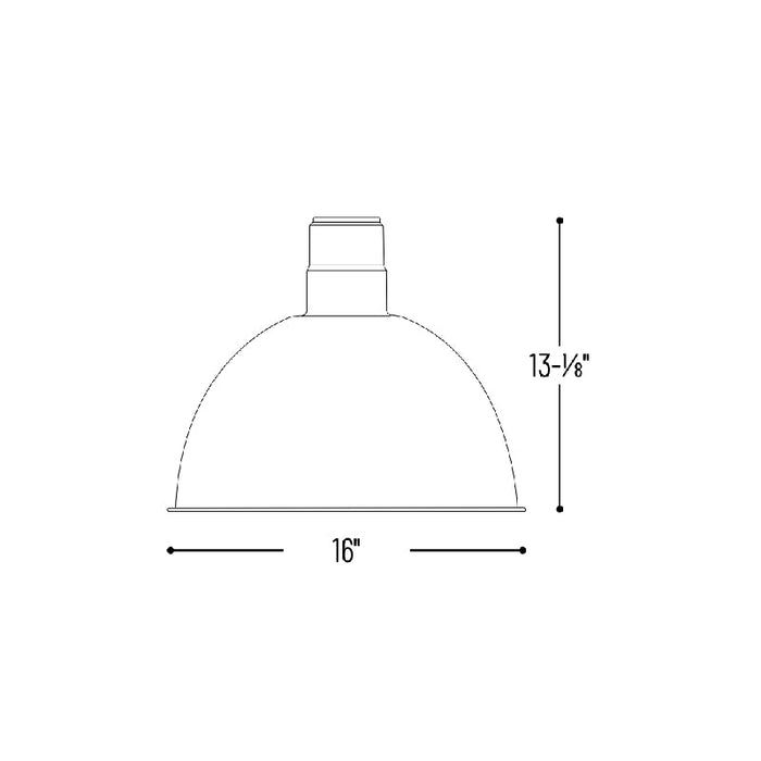 Nora NRLM-16 16" 48W LED RLM Shade, Stem Mount