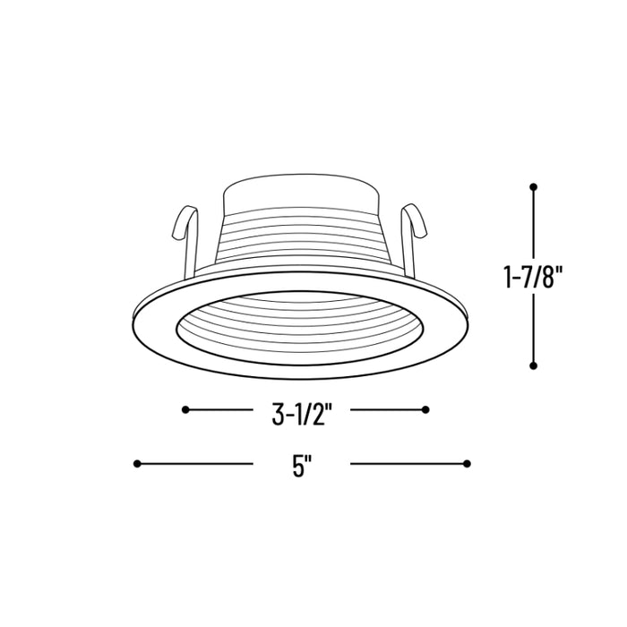 Nora NS-40 4" White Stepped Baffle with White Metal Ring