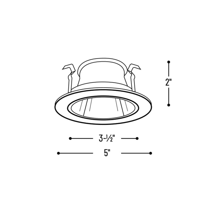 Nora NS-44 4" Specular Clear Reflector with White Metal Ring