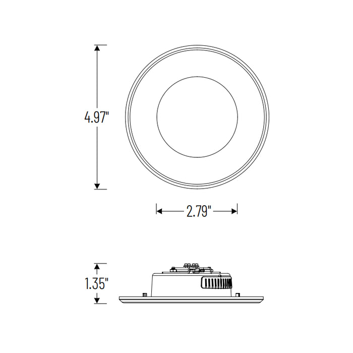 Nora NSLIM-4RL1TW 4" Slim LED Surface Mount, CCT Selectable