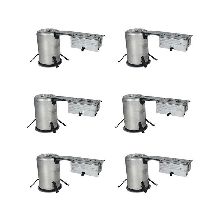 Nora NSRIC-404QAT 4" IC Air-Tight Line Voltage Remodel Housing, 6-Pack