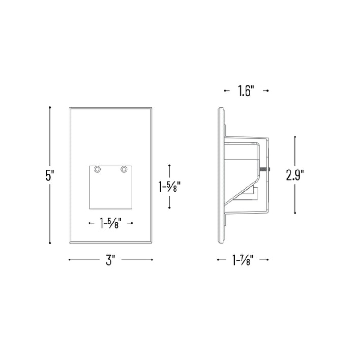 Nora NSW-730 Ari LED Step Light with Vertical Face Plate
