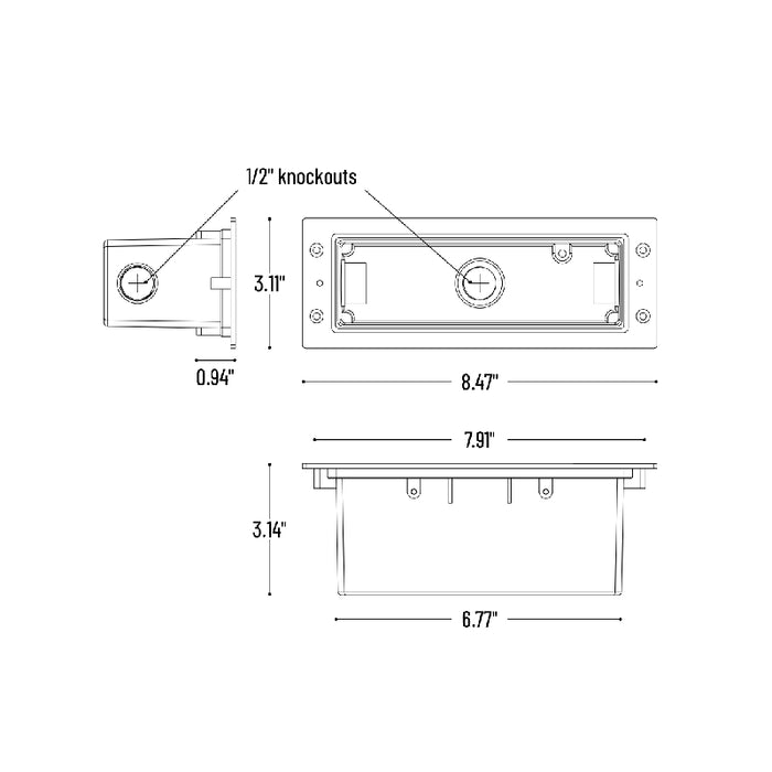 Nora NSW-800 LED Brick Step Light Wet Label Housing