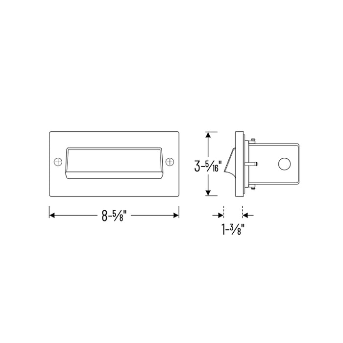 Nora NSW-843 Brick Dimmable LED Step Light with Horizontal Shroud Face Plate, 3000K