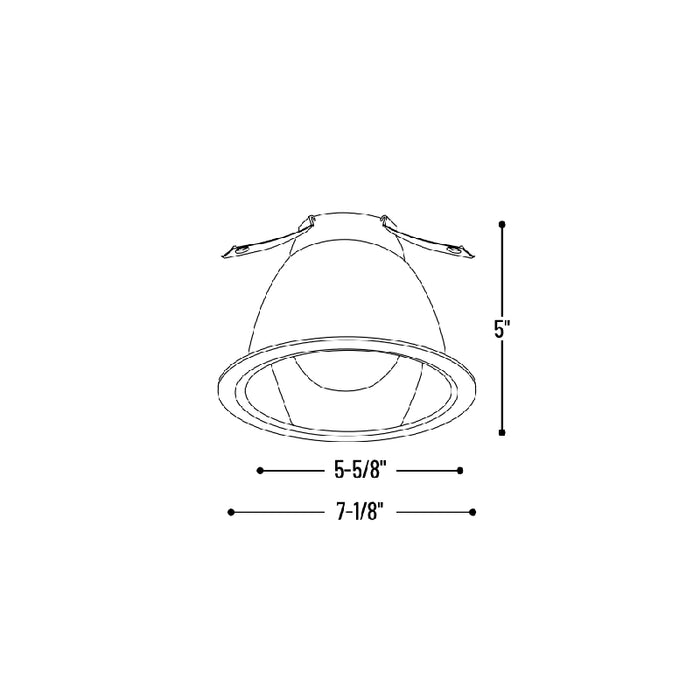 Nora NTA-97 6" Specular Clear Cone Reflector with White Plastic Ring