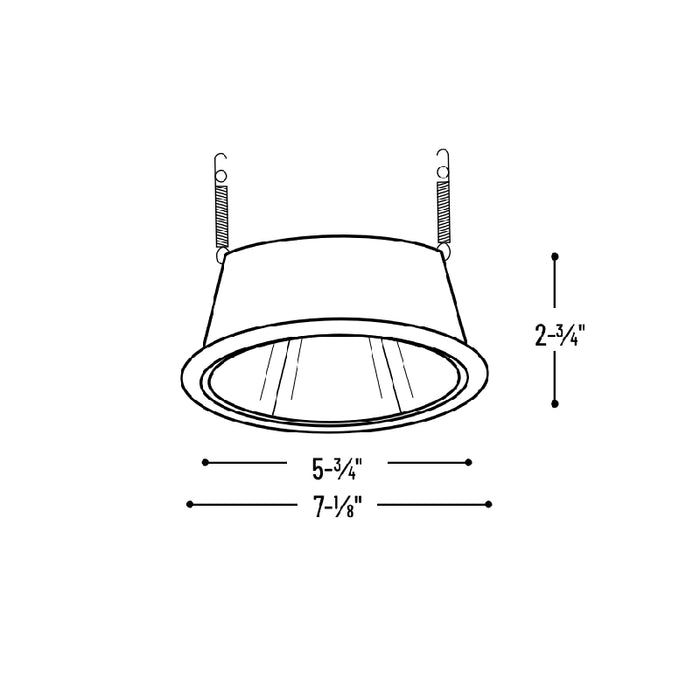 Nora NTS-31 6" Specular Clear Reflector with White Plastic Ring