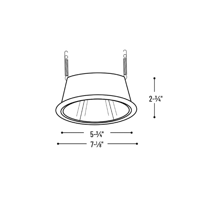Nora NTS-33 6" Specular White Reflector with White Plastic Ring