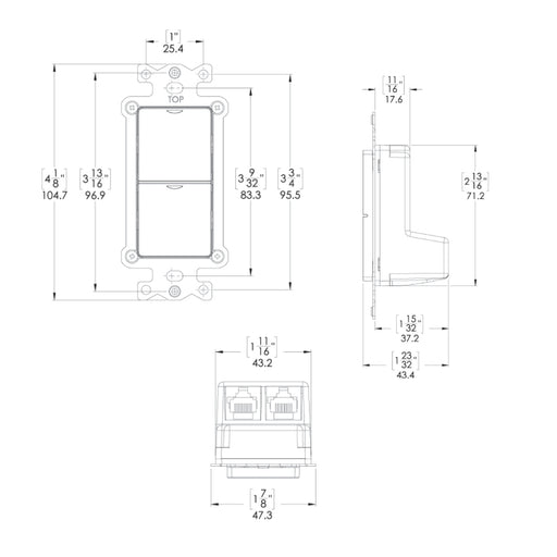 NX Lighting Controls NXSW2 NX Smart Wall Station, 3 Toggle Button