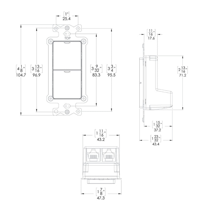 NX Lighting Controls NXSW2 NX Smart Wall Station, 3 Toggle Button