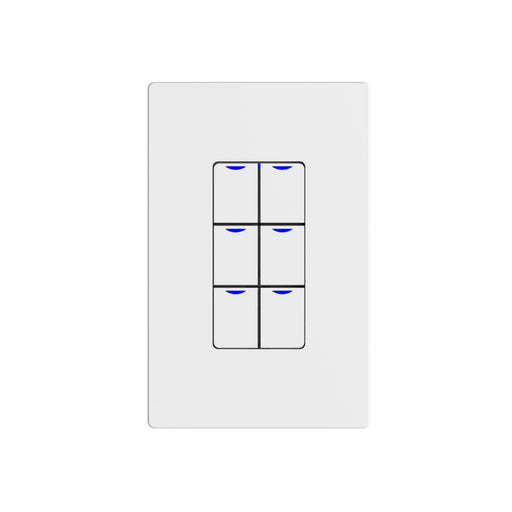 NX Lighting Controls NXSW2-W6 AC Wireless Smart Wall Station, 6 Toggle Button