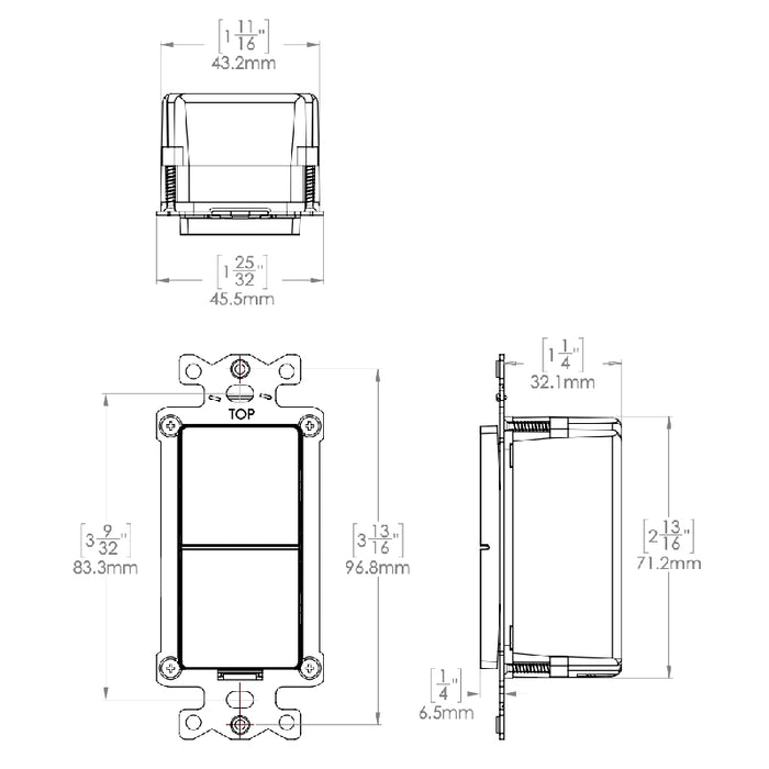 NX Lighting Controls NXSW2-WORLO AC Wireless Specialty Wall Station, On/Raise/Lower/Off Switch