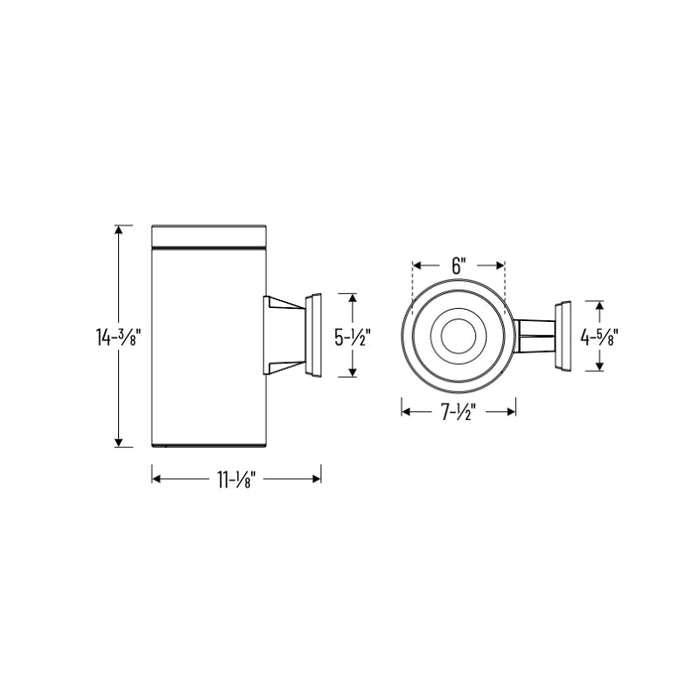 Nora NYLD2-6W Cobalt 6" 10W LED Cylinder, Reflector Trim, 750 lm, Wall Mount, 120V