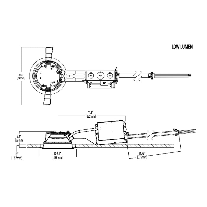 Halo PR4R 4" LED Retrofit Kit with Junction Box and Driver, Field Selectable 1000-2000 Lumens