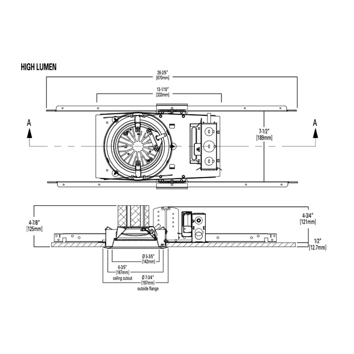 Halo PR6 6" LED New Construction/Remodel Housing Frame, Field Selectable 1000-2000 Lumens