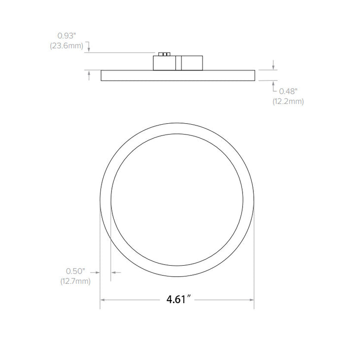 Prescolite LBSES-4RD LiteBox Edge-Lit 4" 9.9W LED Round Surface Mount Downlight, CCT Selectable