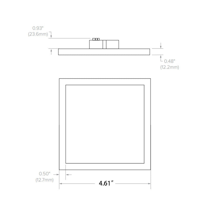 Prescolite LBSES-4SQD LiteBox Edge-Lit 4" 10W LED Square Surface Mount Downlight, CCT Selectable