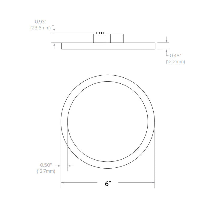 Prescolite LBSES-6RD LiteBox Edge-Lit 6" 13.1W LED Round Surface Mount Downlight, CCT Selectable