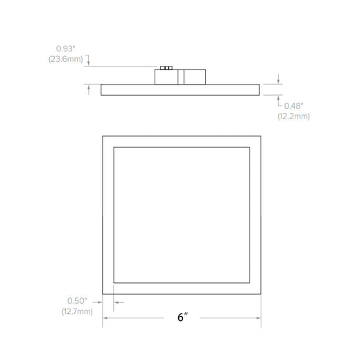 Prescolite LBSES-6SQD LiteBox Edge-Lit 6" 13W LED Square Surface Mount Downlight, 4CCT Selectable, Remote Driver J-Box
