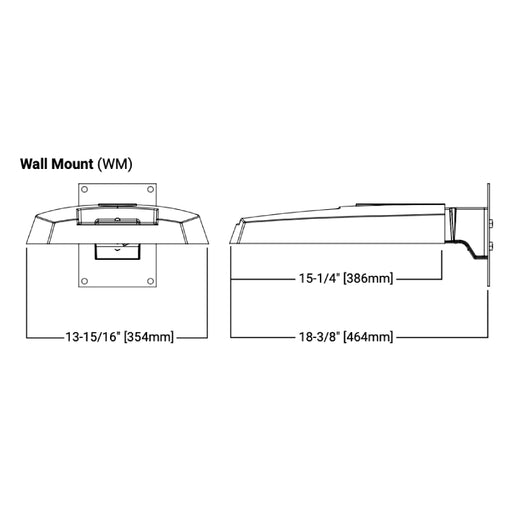 Lumark PRV-P 94W Prevail Petite LED Wall Mount, 11800lm, 120-277V, Wall Mount Arm