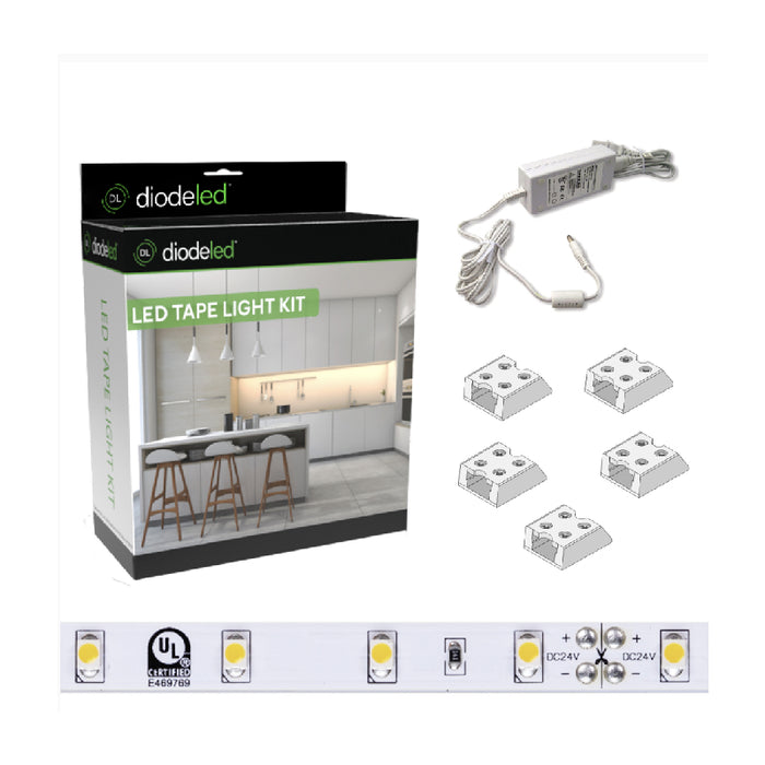 Diode LED Blaze 12V 16.4 Ft. LED Tape Light Kits, Plug-In Power Supply