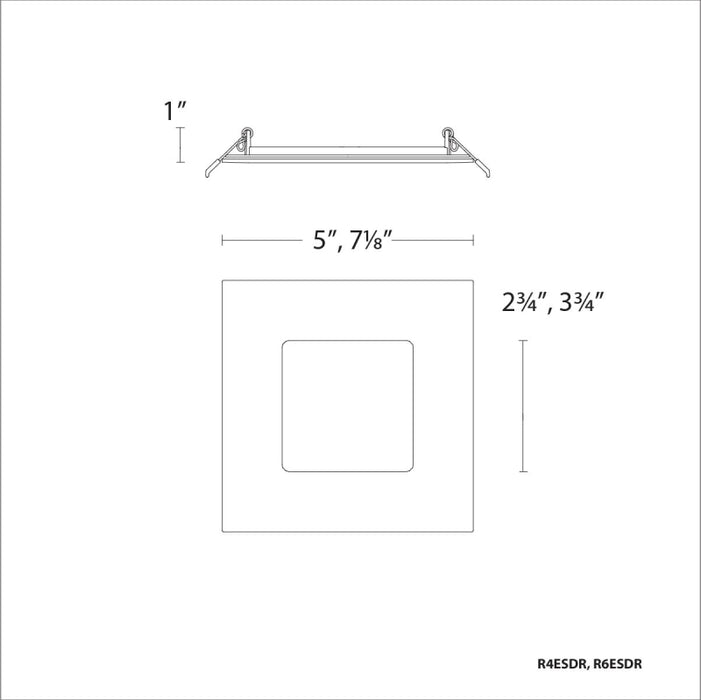 WAC R4ESDR 4" 8W LED Square Downlight, CCT Selectable