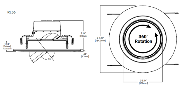 Halo RA56 5"/6" All-Purpose 8.8W LED Retrofit Module, 5CCT & 2 Lumens Selectable, Dim to Warm, 120V, Matte White Baffle