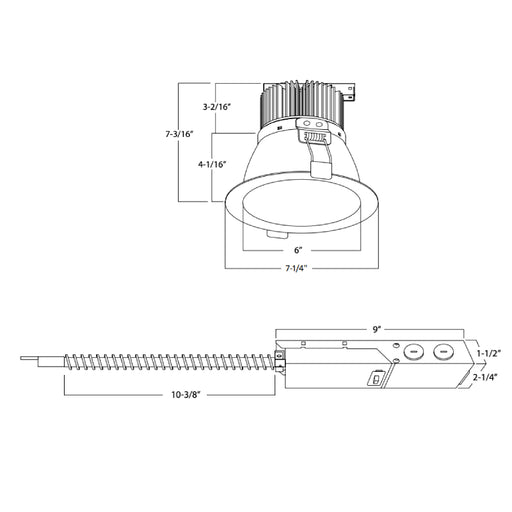 Rayon RBC6-FR 6" 8W/11W/16W/21W/27W Builders Plus LED Commercial Downlight Remodel/Retrofit Fixed Wall Wash, Lumens & 5CCT Selectable, 120-277V