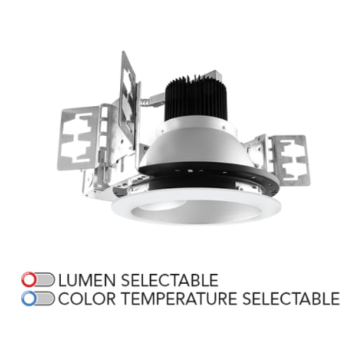 Rayon RBC6-FN 6" 8W/11W/16W/20W/25W Builders Plus LED Commercial Downlight New Construction Fixed Wall Wash, Lumens & 5CCT Selectable, 120-277V