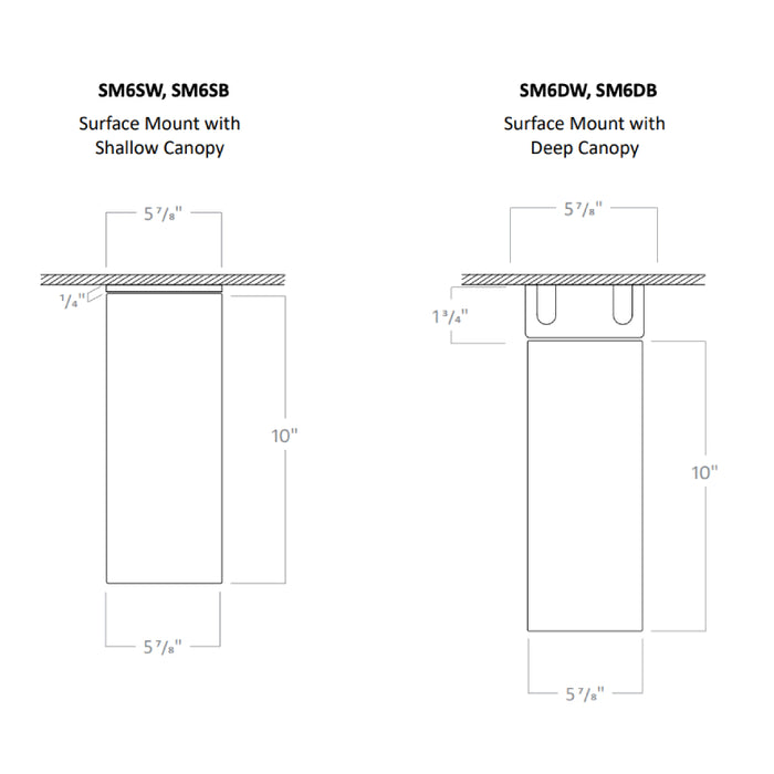 Rayon RCYA6 6" LED Architectural Cylinder, Wattage & 5CCT Selectable, 120-277V, Surface Mount
