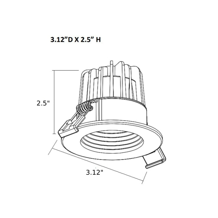 Westgate RDL2S-BF 2" 8W LED Baffle Recessed Light, 3CCT Selectable
