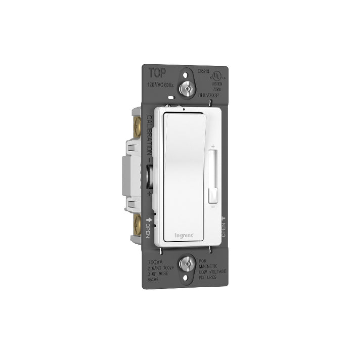 Wattstopper RHLV703P radiant 120V, 700VA, Magnetic Low-Voltage Single Pole/3-Way Dimmer - White