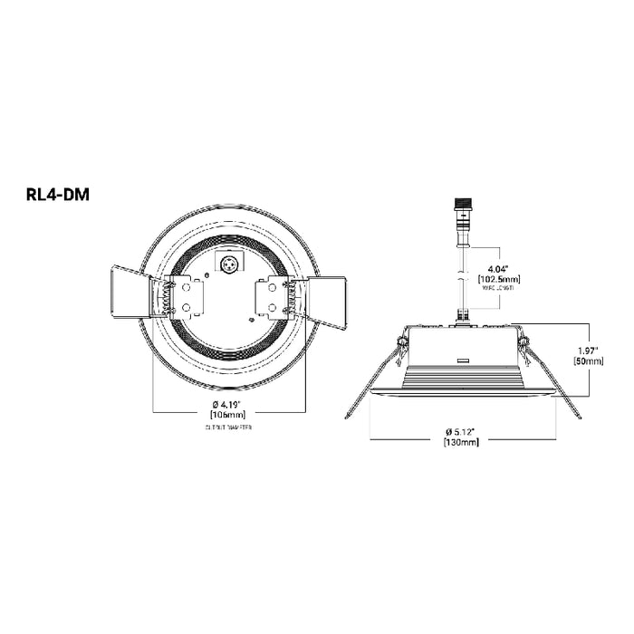 Halo RL4LS9FSD2W1EWHDM 4" LED Canless Recessed Downlight, Lumen/CCT Selectable, 600/900 lm, Dim-to-Warm, 120V