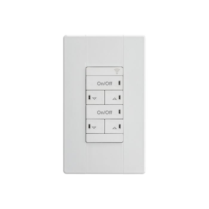 nLight RPODLA 2P DX MVOLT AIR Wireless Line Powered Wall Switch, 2-Pole, On/off + Raise/Lower Control, 120-277V, White, Generation 2