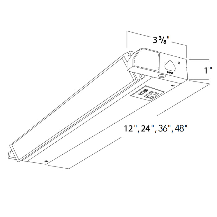 Rayon RULC48 48" 20W LED Adjustable Under Cabinet, 5CCT Selectable, 120-277V