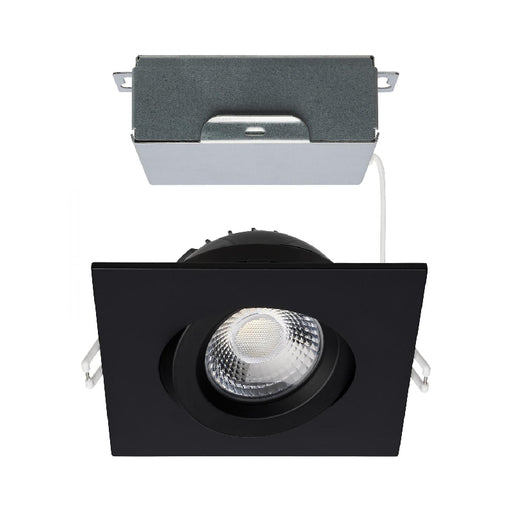 Satco S11621R1 4" 12W LED Square Direct Wire Downlight, CCT Selectable-Black
