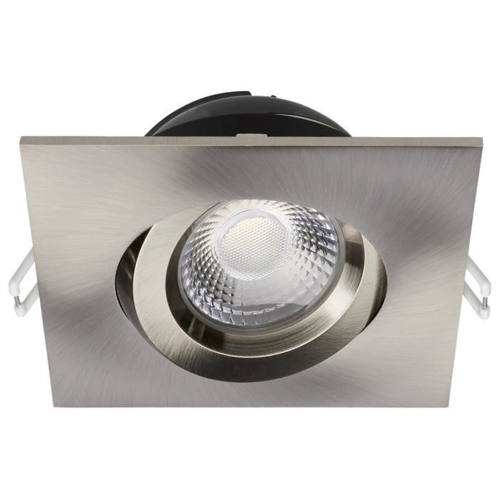 Satco S11621R1 4" 12W LED Square Direct Wire Downlight, CCT Selectable-Brushed Nickel