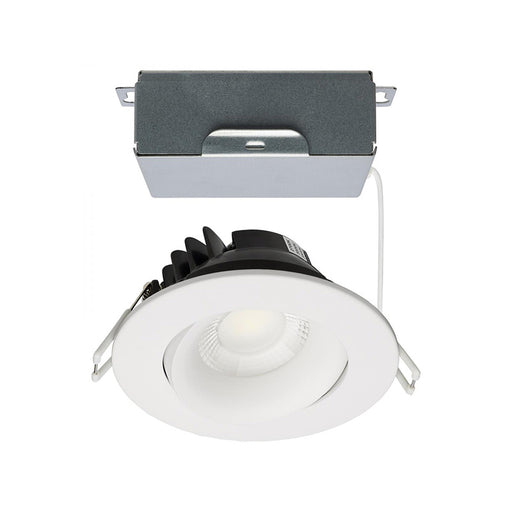 Satco 3.5" 12W LED Round Direct Wire Downlight Gimbaled, CCT Selectable - White