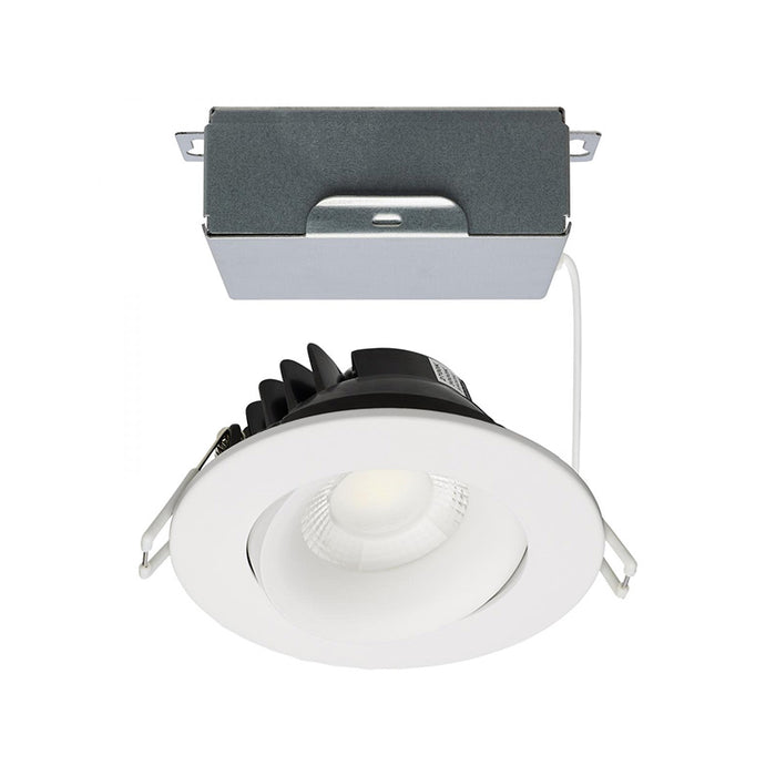 Satco 3.5" 12W LED Round Direct Wire Downlight Gimbaled, CCT Selectable - White