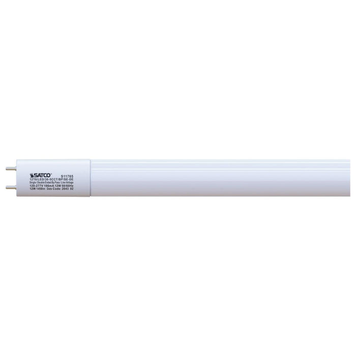 Satco S11765 12W LED T8 Lamp, G13 Medium Bi Pin Base, CCT Selectable, 25-Pack