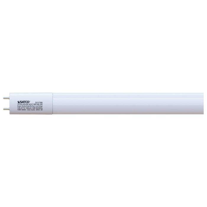 Satco S11766 14W LED T8 Lamp, G13 Medium Bi Pin Base, CCT Selectable, Type B, 25-Pack