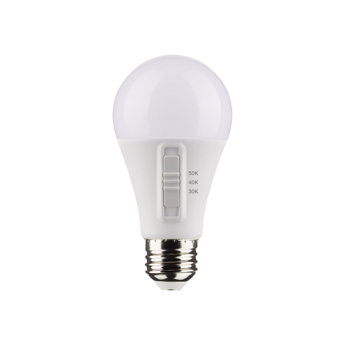 Satco S11777 14W A19 LED Bulb, E26 Medium Base, CCT Selectable, 4-Pack