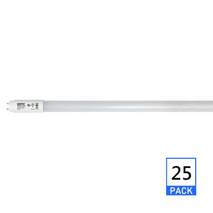 Satco S11911 11.5W 48" LED T8 Ballast Bypass Lamps, 3500K, 25-Pack