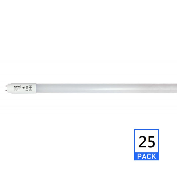 Satco S11912 11.5W 48" LED T8 Ballast Bypass Lamps, 4000K, 25-Pack