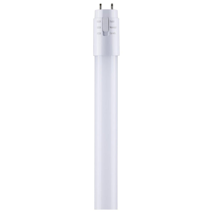 Satco S11918 10W LED T8 Lamp, G13 Medium Bi Pin Base, 3CCT Selectable, Type A, Ballast Dependent, 10-Pack(20 Units)