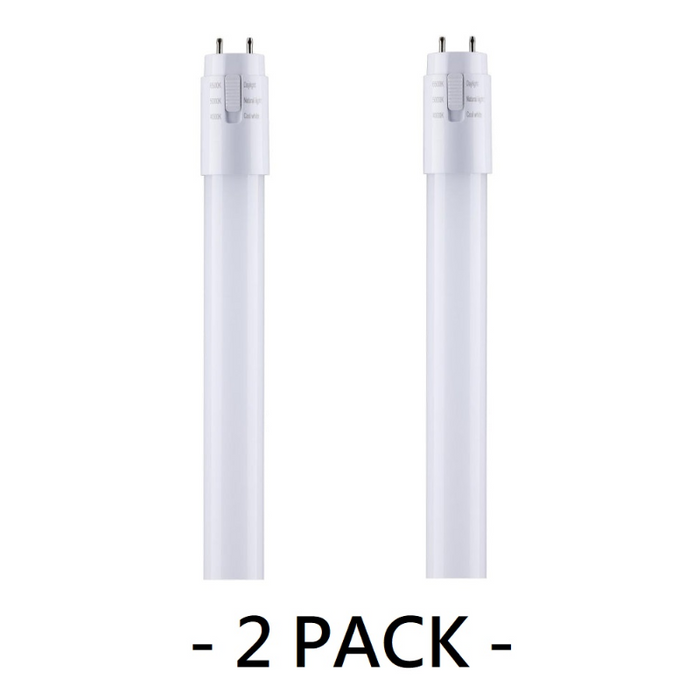 Satco S11918 10W LED T8 Lamp, G13 Medium Bi Pin Base, 3CCT Selectable, Type A, Ballast Dependent, 10-Pack(20 Units)