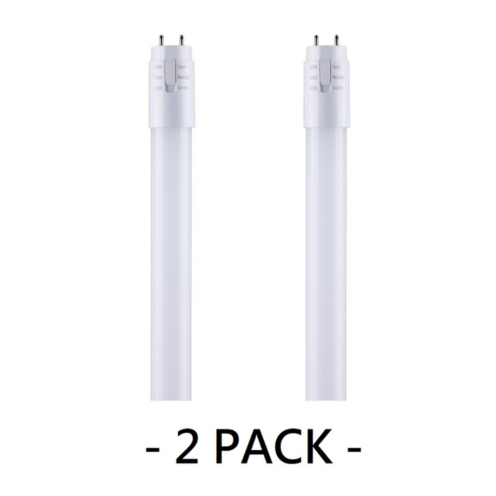 Satco S11919 12.5W LED T8 Lamp, G13 Medium Bi Pin Base, CCT Selectable, Type B; Ballast Bypass  2-Pack
