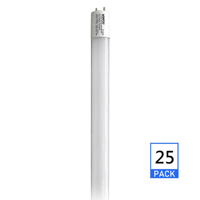 Satco S11920 13.5W 4" LED T8 Ballast Bypass Lamps, 3000K, 25 Pack