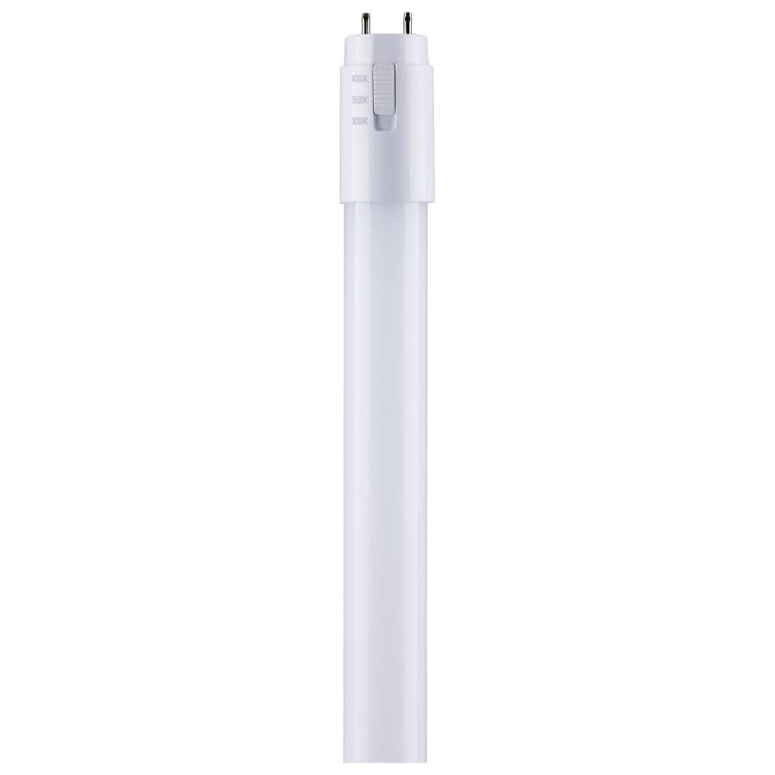 Satco S11968 10W LED T8 Lamp, G13 Medium Bi Pin Base, CCT Selectable, Type A, Ballast Dependent, 25-Pack